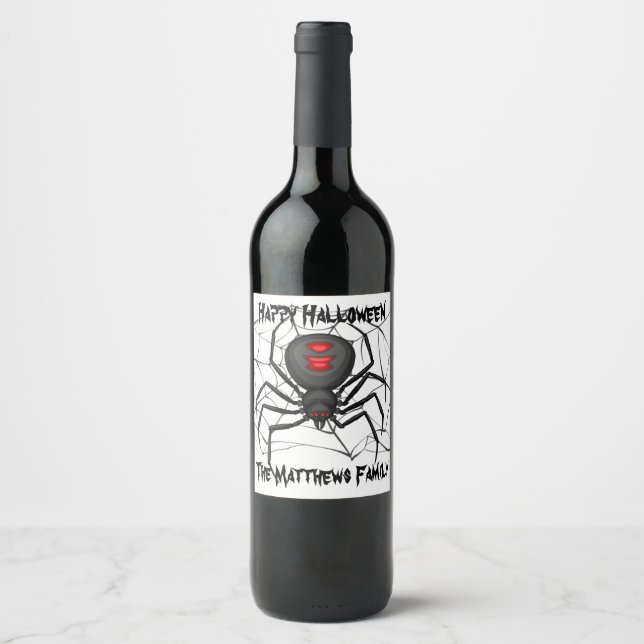 Halloween Spider Wine Label (Front)