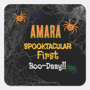Halloween spiders Birthday Halloween Square Sticker