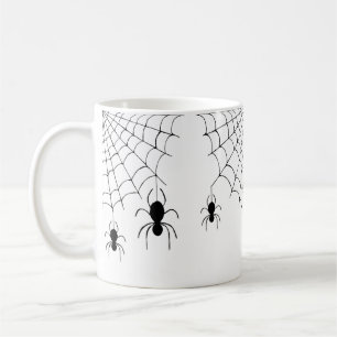 Halloween Spiders Black Cobwebs Spooky Coffee Mug