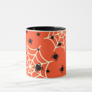 Halloween Spiders on Web Mug