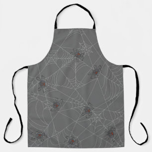 Halloween spiders web and pumpkins apron