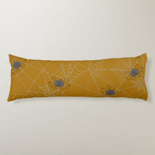 Halloween spiders web and pumpkins body cushion