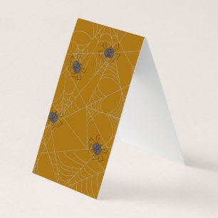Halloween spiders web and pumpkins    business card