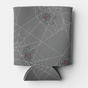 Halloween spiders web and pumpkins can cooler