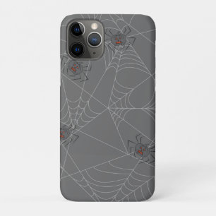 Halloween spiders web and pumpkins    iPhone 11 pro case