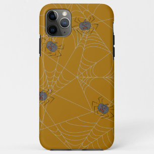 Halloween spiders web and pumpkins iPhone 11 pro max case