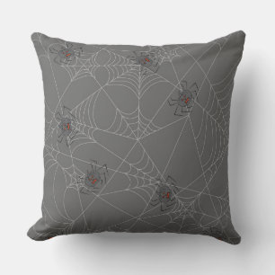 Halloween spiders web and pumpkins   cushion