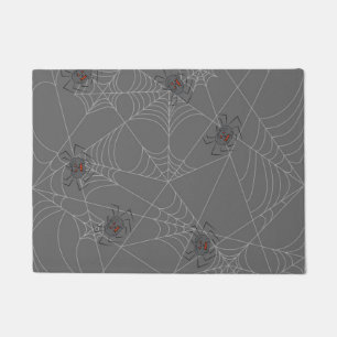 Halloween spiders web and pumpkins doormat
