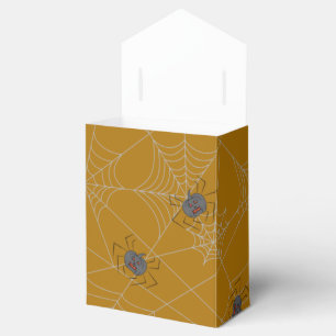 Halloween spiders web and pumpkins favour box