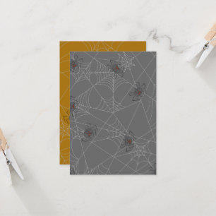 Halloween spiders web and pumpkins  invitation