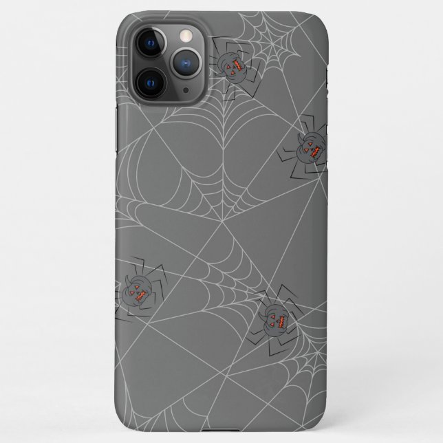 Halloween spiders web and pumpkins  iPhone case (Back)