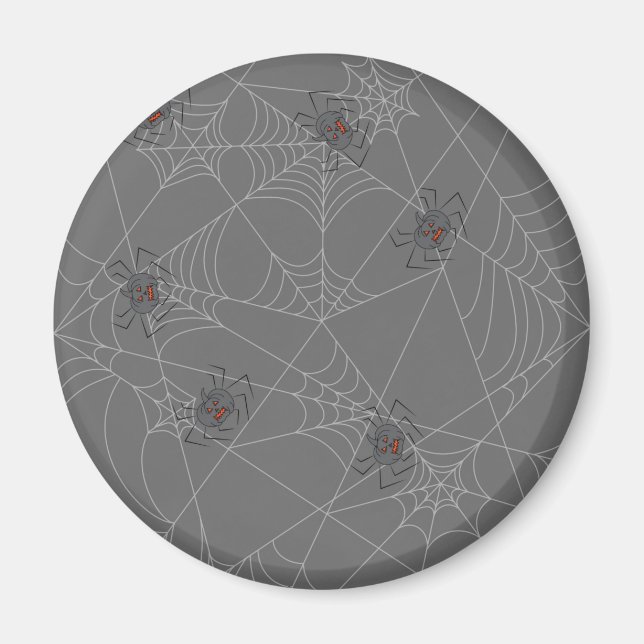 Halloween spiders web and pumpkins   magnet (Front)