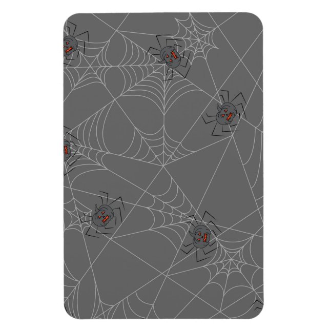 Halloween spiders web and pumpkins magnet (Vertical)