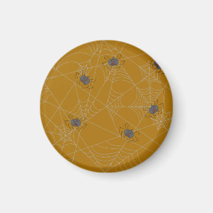 Halloween spiders web and pumpkins magnet