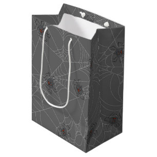 Halloween spiders web and pumpkins medium gift bag