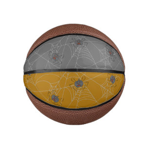 Halloween spiders web and pumpkins mini basketball