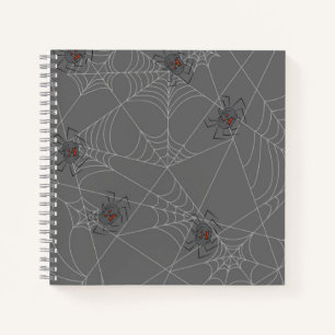 Halloween spiders web and pumpkins   notebook