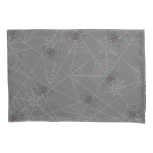 Halloween spiders web and pumpkins  pillowcase