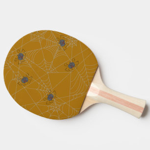 Halloween spiders web and pumpkins   ping pong paddle