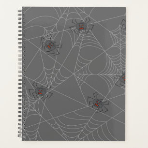 Halloween spiders web and pumpkins planner