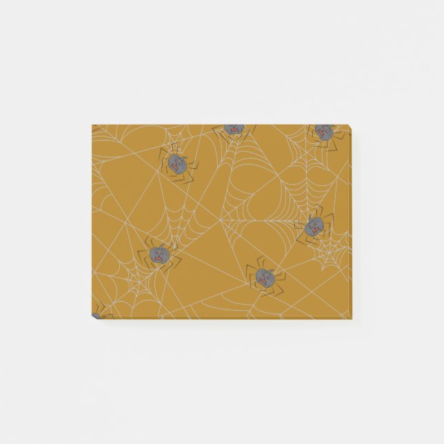 Halloween spiders web and pumpkins  post-it notes (Front)