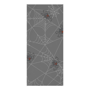 Halloween spiders web and pumpkins   rack card