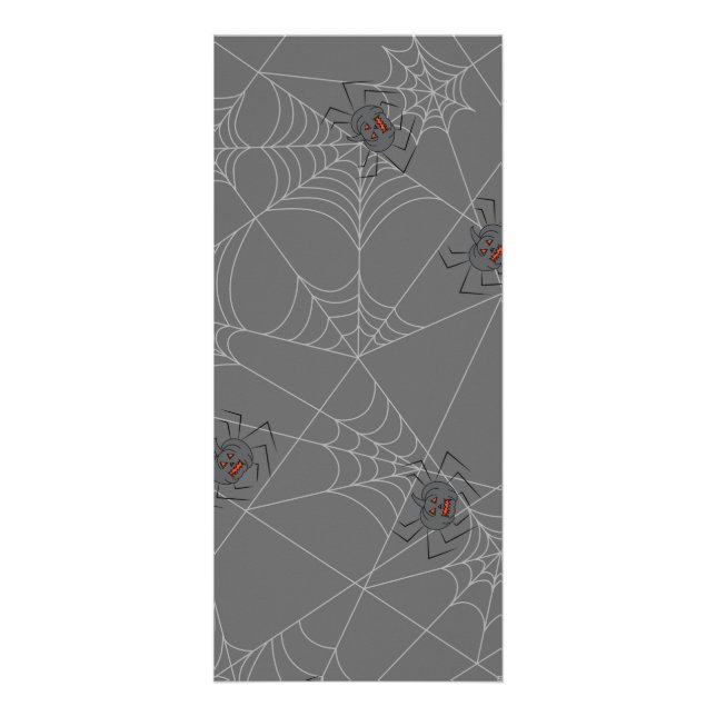 Halloween spiders web and pumpkins   rack card (Front)