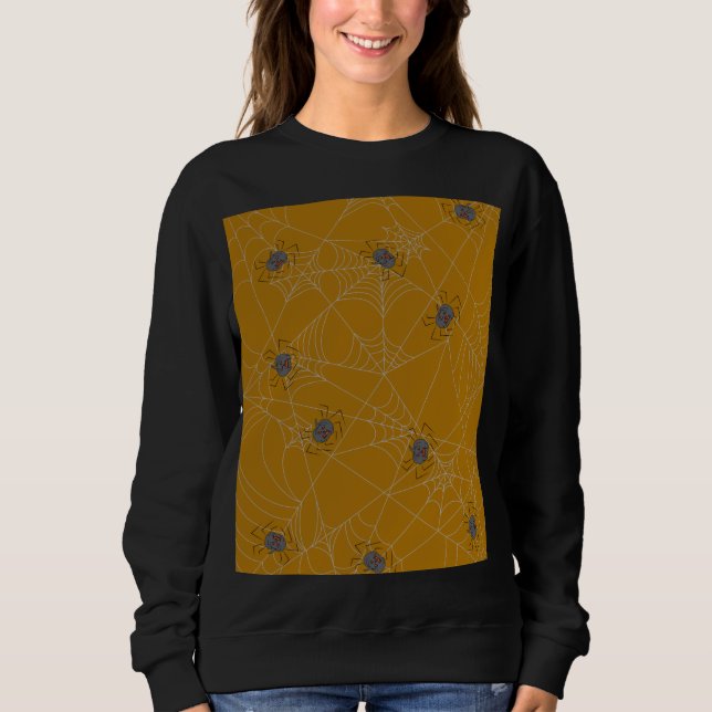 Halloween spiders web and pumpkins  sweatshirt (Front)