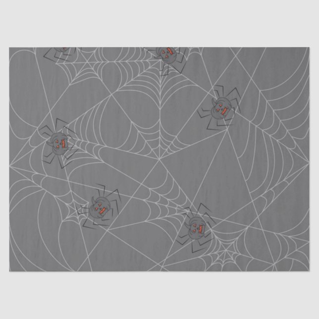 Halloween spiders web and pumpkins  tissue paper (Front)