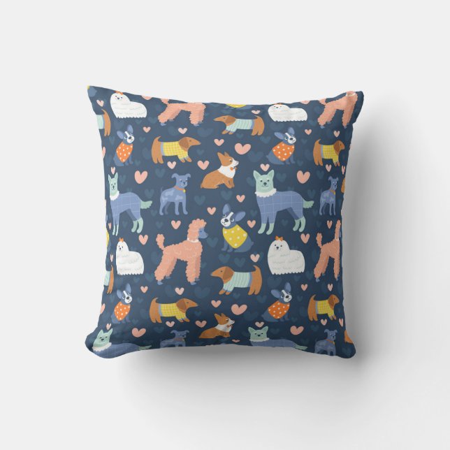 Halloween Spiders Web: Seamless Pattern Cushion (Front)