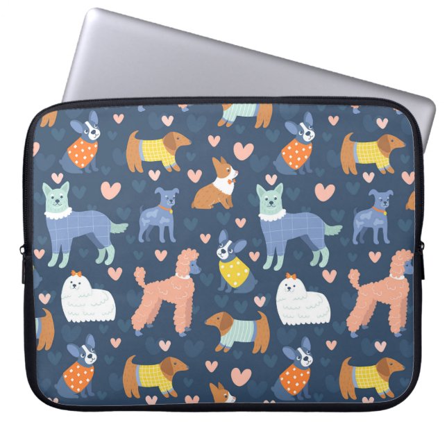 Halloween Spiders Web: Seamless Pattern Laptop Sleeve (Front)