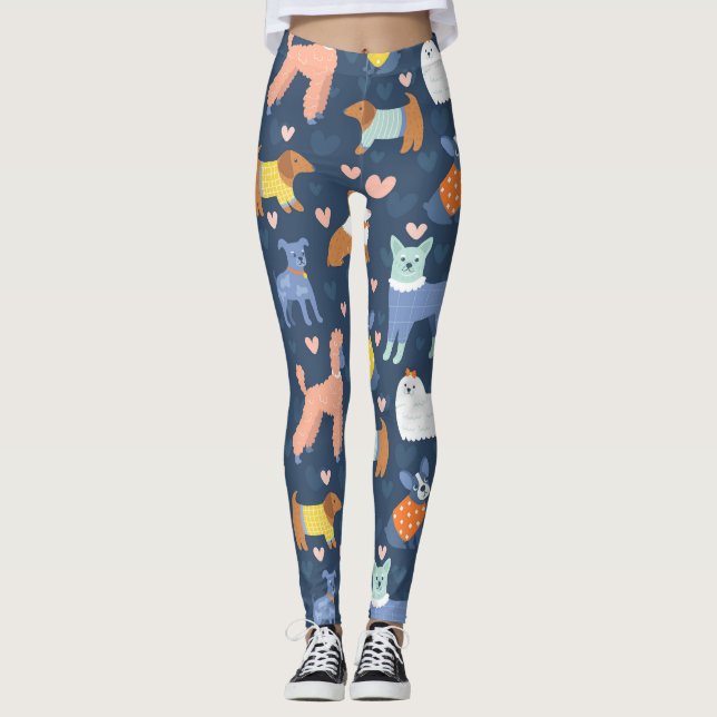 Halloween Spiders Web: Seamless Pattern Leggings (Front)