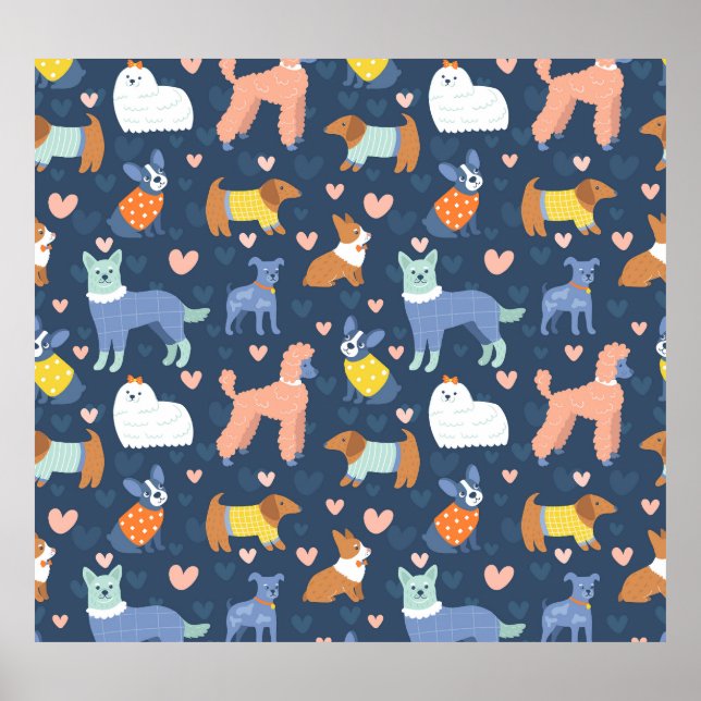 Halloween Spiders Web: Seamless Pattern Poster (Front)