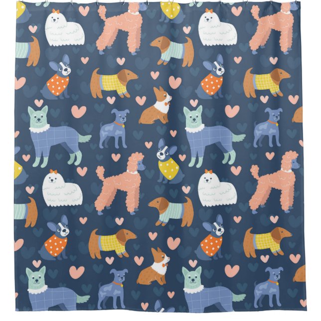 Halloween Spiders Web: Seamless Pattern Shower Curtain (Front)