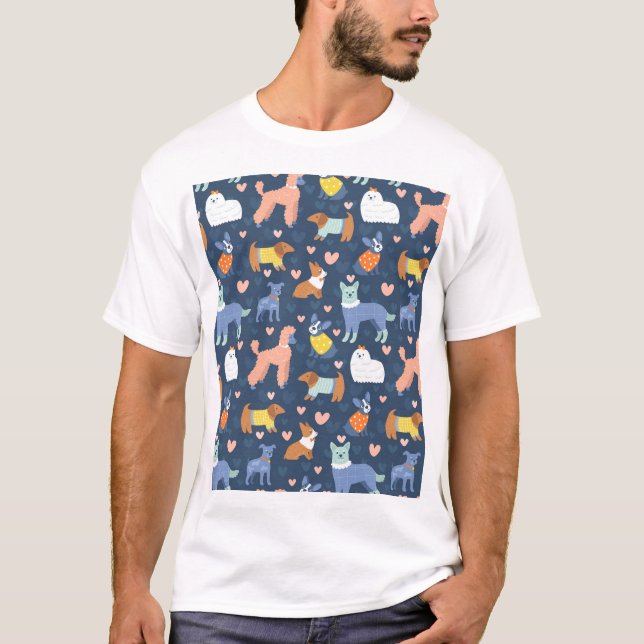 Halloween Spiders Web: Seamless Pattern T-Shirt (Front)