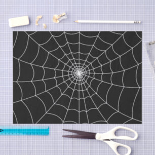 Halloween spiderweb black and white gothic pattern tissue paper