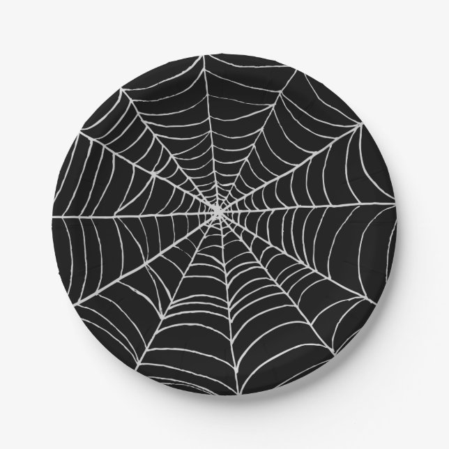 Halloween Spiderweb Paper Plate (Front)
