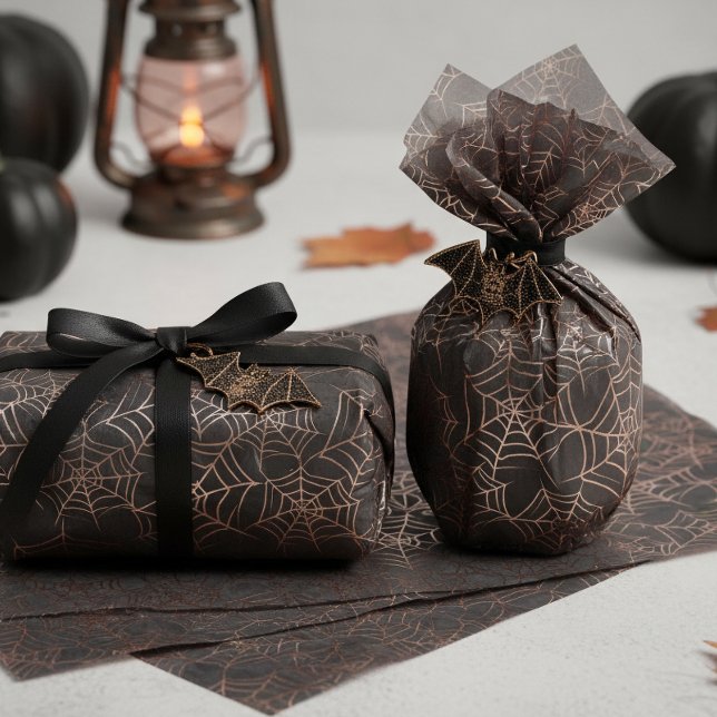 Halloween Spiderweb Pattern Orange Black ID1328 Tissue Paper (Creator Uploaded)