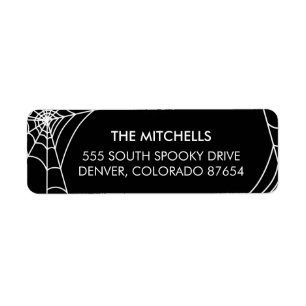 Halloween Spiderweb Return Address Labels   Black