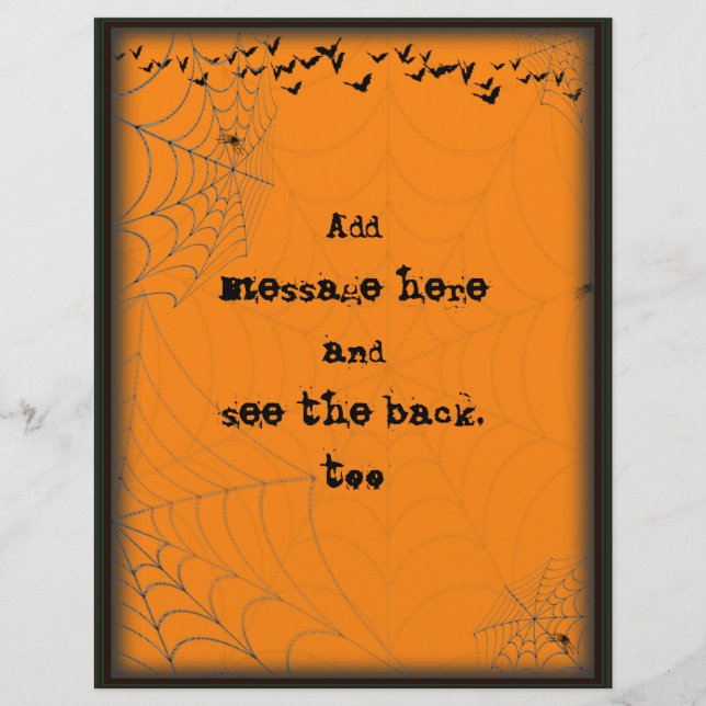 Halloween Spiderwebs & Bats Scene Silhouette (Front)