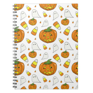 Halloween Spiral Notebook – Ghosts & Candy Corn