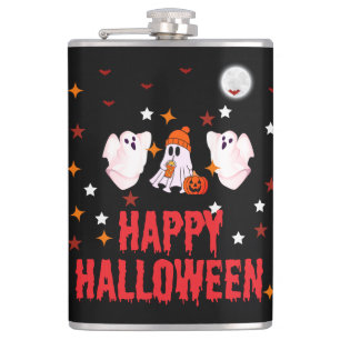 Halloween Spirit Flask Wrapped with Spooky Vibes