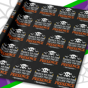 Halloween Spirit Skull Crossbones Funny Halloween Wrapping Paper