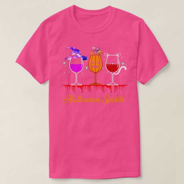 Halloween Spirit Wine T-Shirt (Design Front)