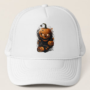 Halloween splash colour pumpkin trucker hat