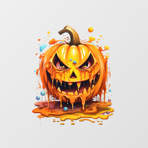 Halloween splash colour pumpkin window cling