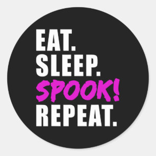 Halloween Spook Costume Spirit Ladies Womens Mens  Classic Round Sticker