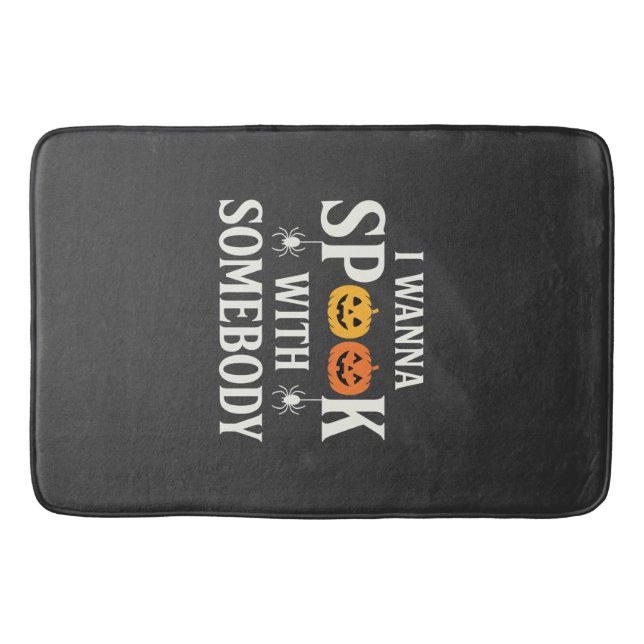 Halloween Spook Somebody Pumpkin Spider SVG Bath Mat (Front)