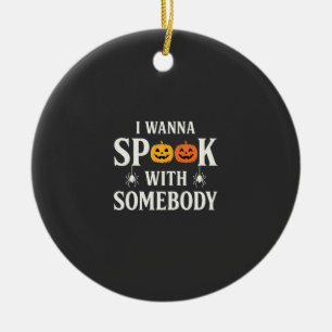 Halloween Spook Somebody Pumpkin Spider SVG Ceramic Tree Decoration