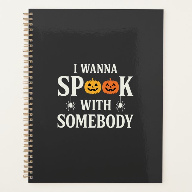 Halloween Spook Somebody Pumpkin Spider SVG Planner (Front)